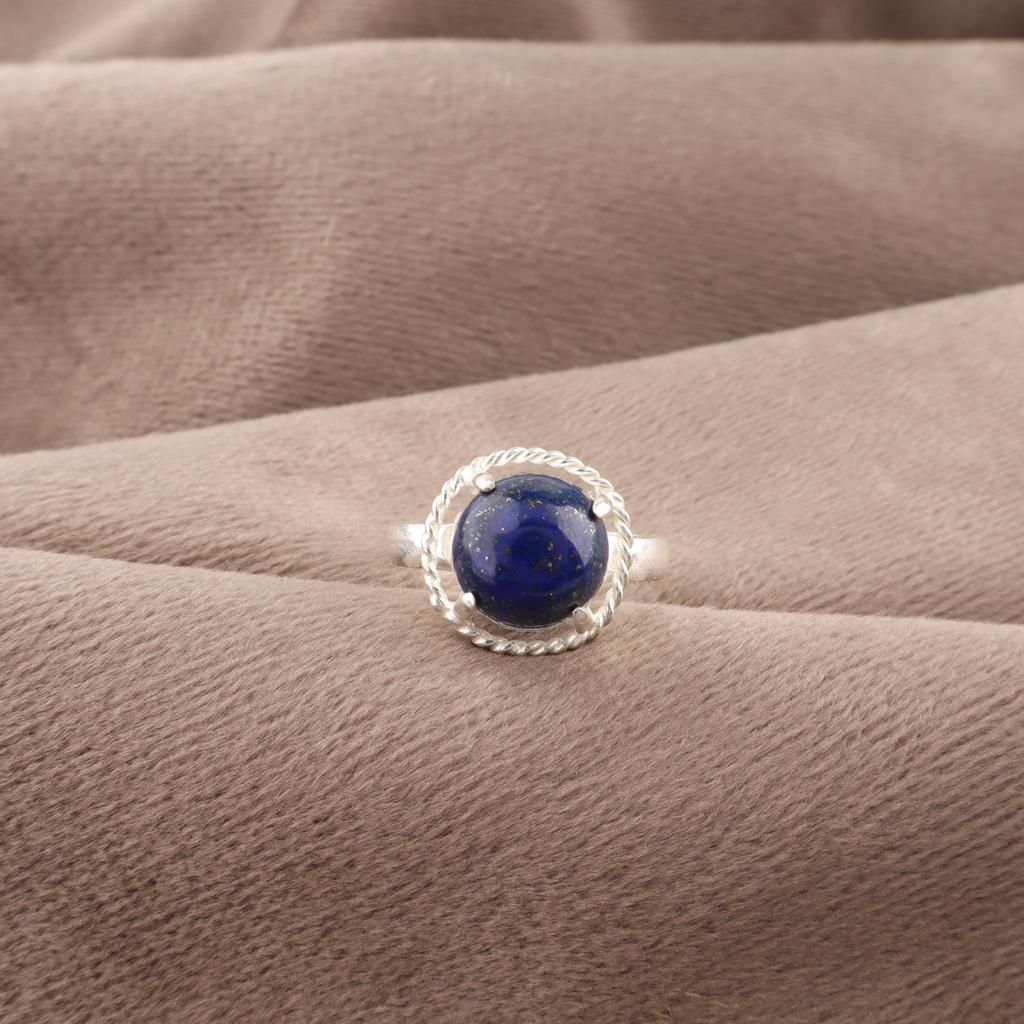 Lapis Lazuli Ring, Handgjord Ädelstensring, 925 Massiv Sterling Silver Ring Antika Smycken, För Förlovningsgåva