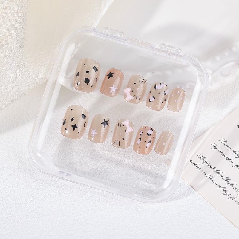 2026 Medium French Star Press-On Nails: Handmade, Detachable, Whitening Manicure