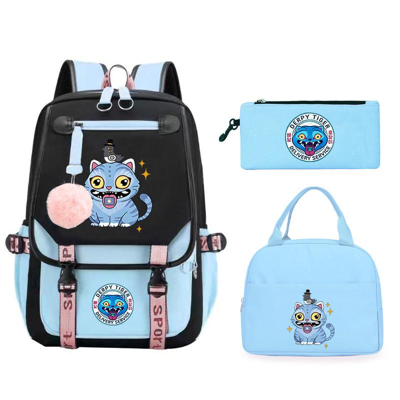 The Witch Hunter Girl Group Has the Same Peripheral Cartoon Korean Version Schoolbag Set, Cross-border Campus Trend, Primary and Secondary School