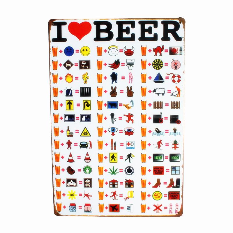 Shabby Chic BEER Vintage Metal Sign Bar Cafe Pub Tavern Home Decor Beer Wine Art Painting Plate Plaque 30x20cm
