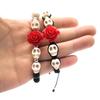 Halloween Gift Acrylic Rose Blossoms Skull Beads Two Styles of Hand Woven Adjustable and Elastic Rope Bracelets for Men