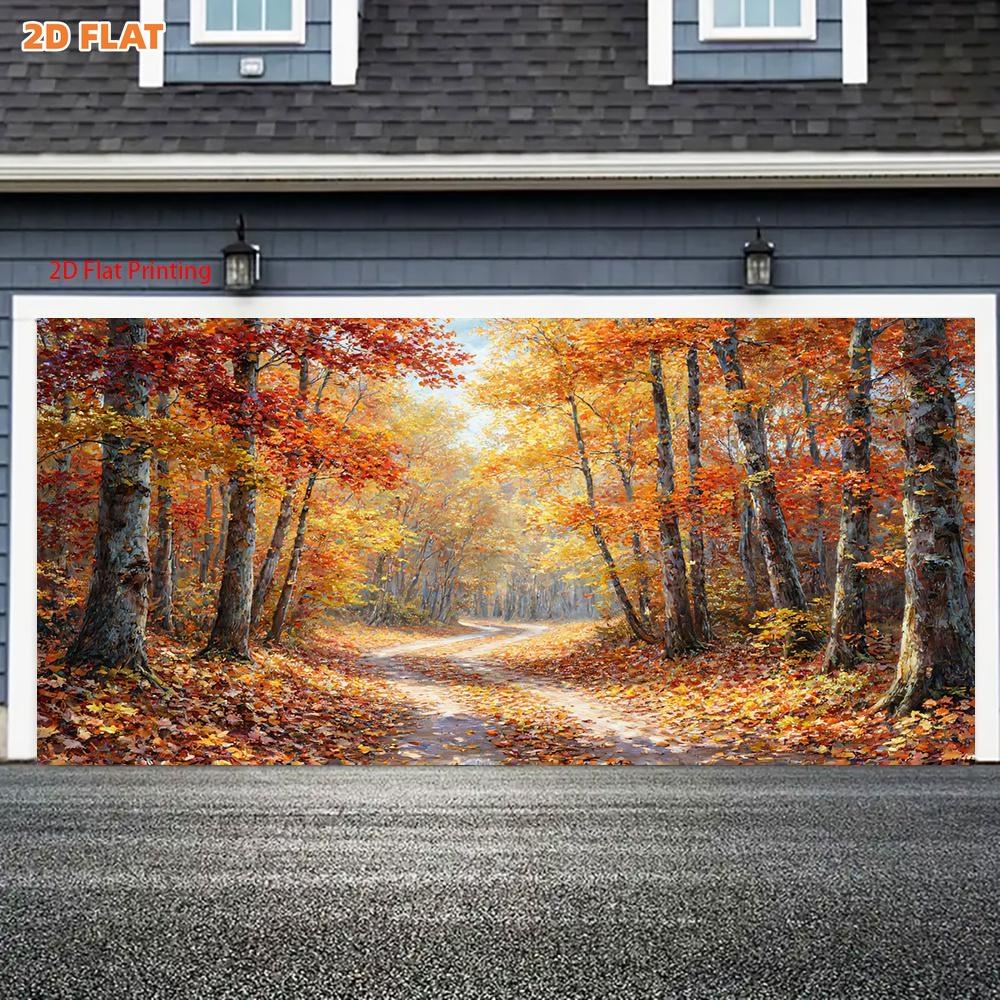 2D Plane, 1 Piece of Autumn Forest Path Theme Decoration, Suitable for Decoration In Living Room, Bedroom, Office and Pa