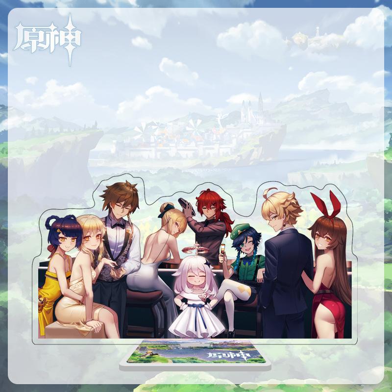 16cm Height  Acrylic Large Stand-up Display Featuring Characters From Mondstadt, Liyue, and Inazuma In Genshin Impact