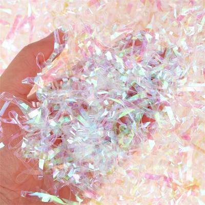 Crinkle-Cut-Papier Tolles dekoratives, geschreddertes Kunststoffpapier in funkelndem Rot und Silber, Crinkle-Cut-Papier zum Füllen für Festivals