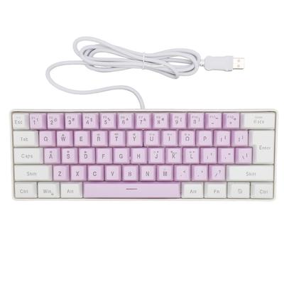 Gaming Keyboard USB 61 Keys Ergonomic Contrast Color 6 RGB Backlit Modes Wired Keyboard for Desktop
