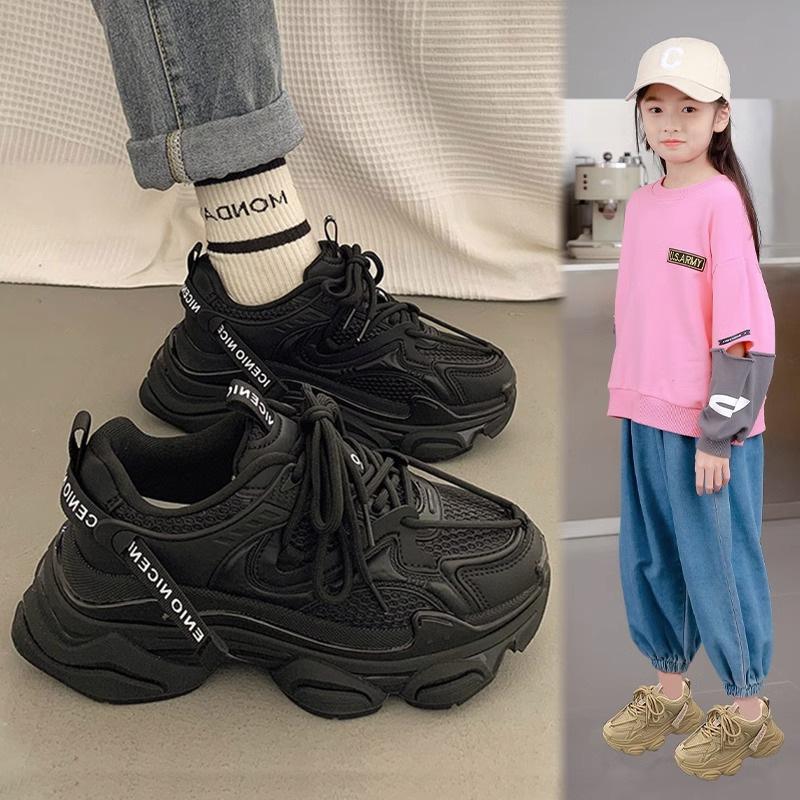 2025 New Children's Student Dad Shoes, Foreign and Light Spring Shoes, Girls' Breathable Soft-soled Sports Shoes, Spring and Autumn Models