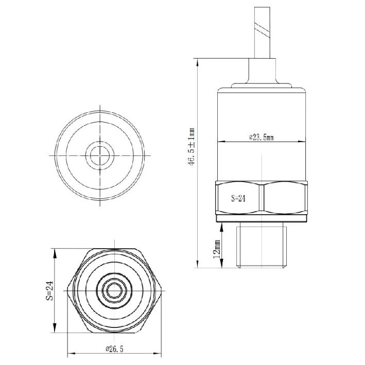 Pressure Transmitter for Water Oil Gas 5-12V 0.5-4.5V SS316L G1/4 I2C Transducer Sensor for PLC Arduino STM32 Terminal Connector
