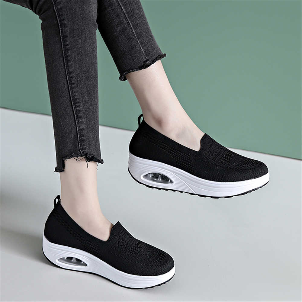 Fashion Without Laces Super Lightweight Women's High Heels Thick Boots Height Shoes Blue Woman Sneakers Sports Second Hand Scarp