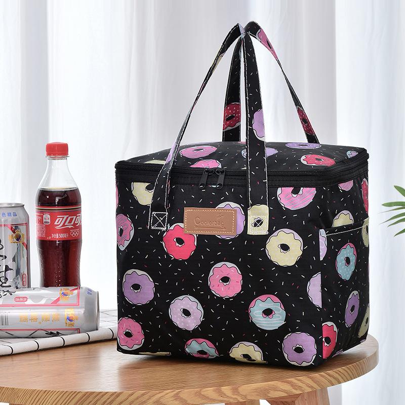 Printed Outdoor Picnic Bag Ice Pack Takeaway Insulation Pack Fresh Portable Lunch Box Bag Travel Food Storage Breakfast Bag