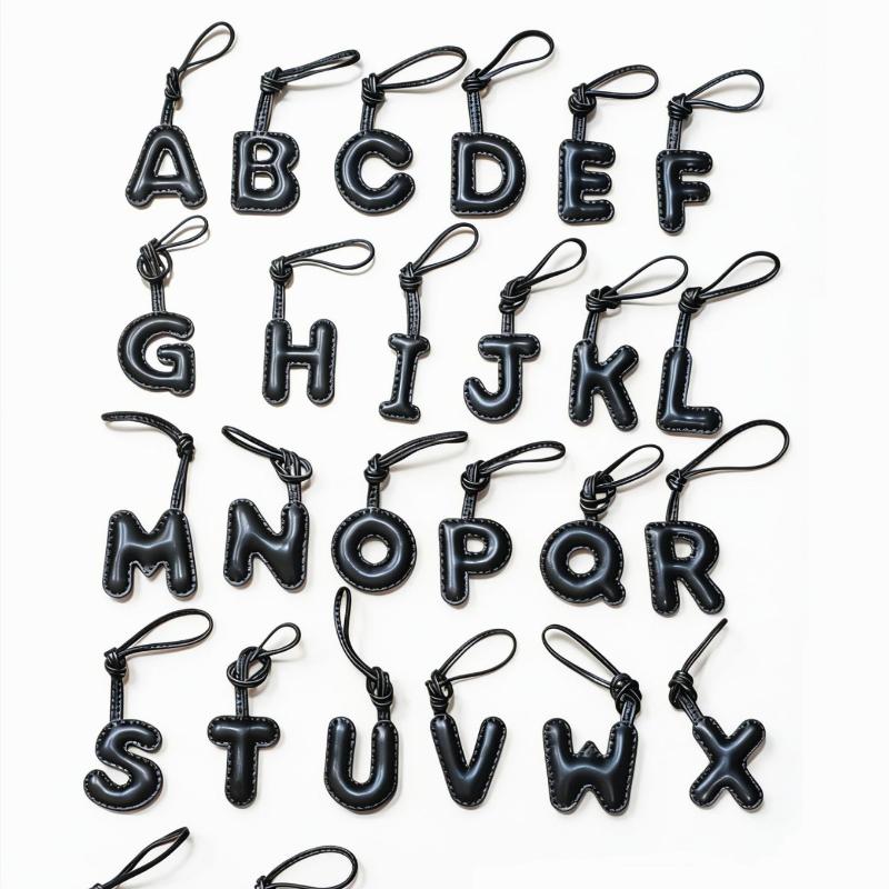  Sheepskin English Letter A-Z Charm Accessories  Character Alphabet Key Chain Pendant Bag Car Pendant