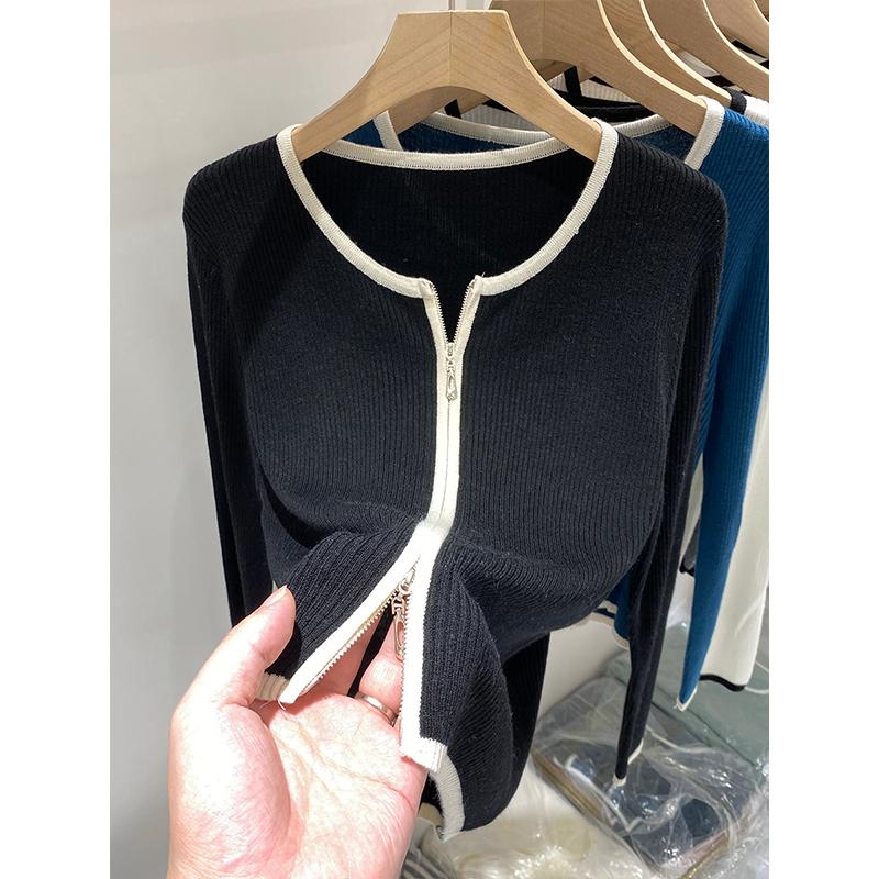 Knitted Sweater Women Cardigans New Long Sleeve O-Neck White Knit Sweater Cardigan Women Tops Knitwears Sueters De Mujer