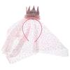 Korean Style Crown Gauze Headband Hair Accessories Headwear Lace Mesh Hair Hoop Photo Props Headdress Happy Birthday Hairband