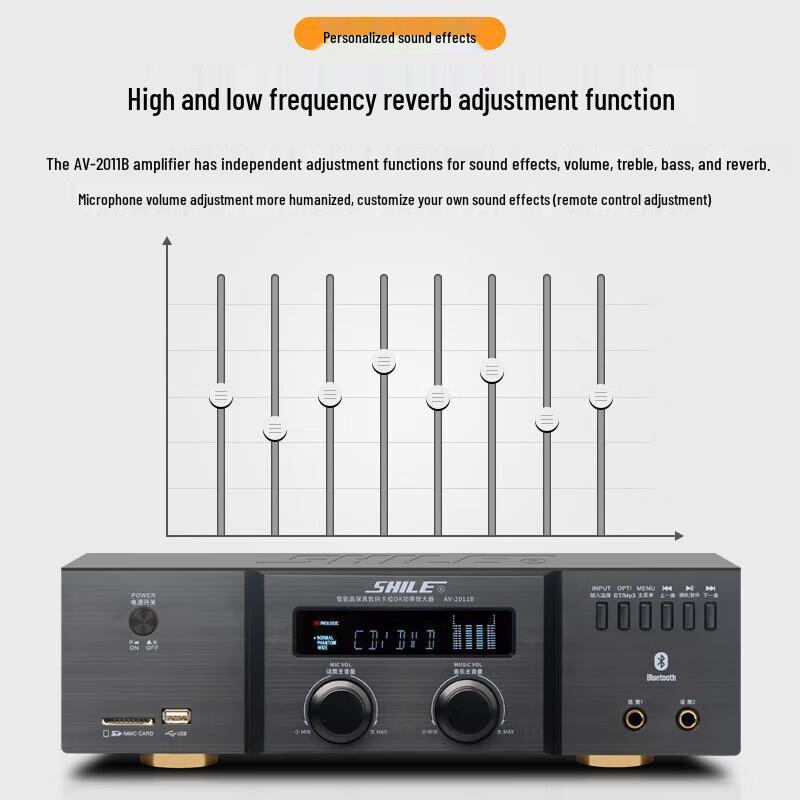 Shile USB Bluetooth Wall-Mounted Amplifier & Speaker Set CN plug (adapter included)