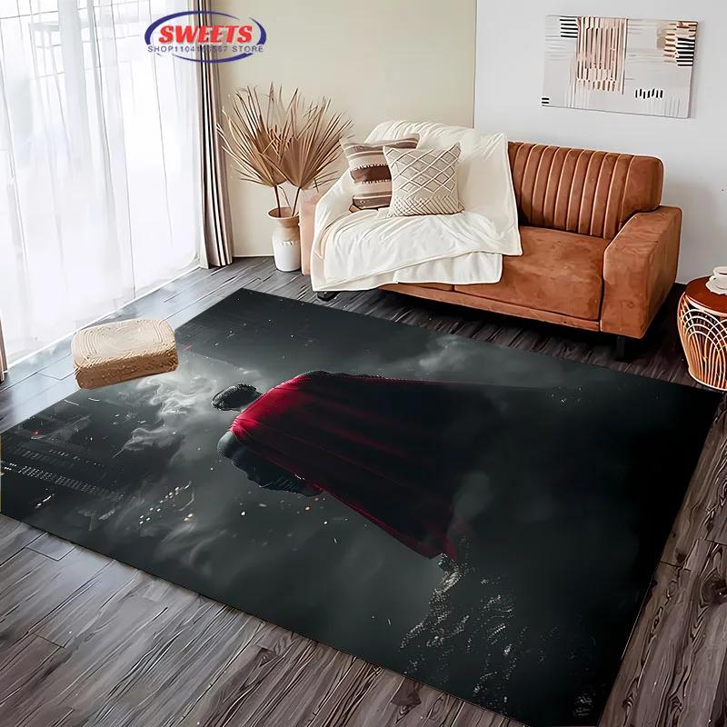 Superman Carpet, Bedroom Floor Mat, Living Room Sofa Bed Mat, Non-slip Exquisite Home Decor, Durable Machine Washable Rug