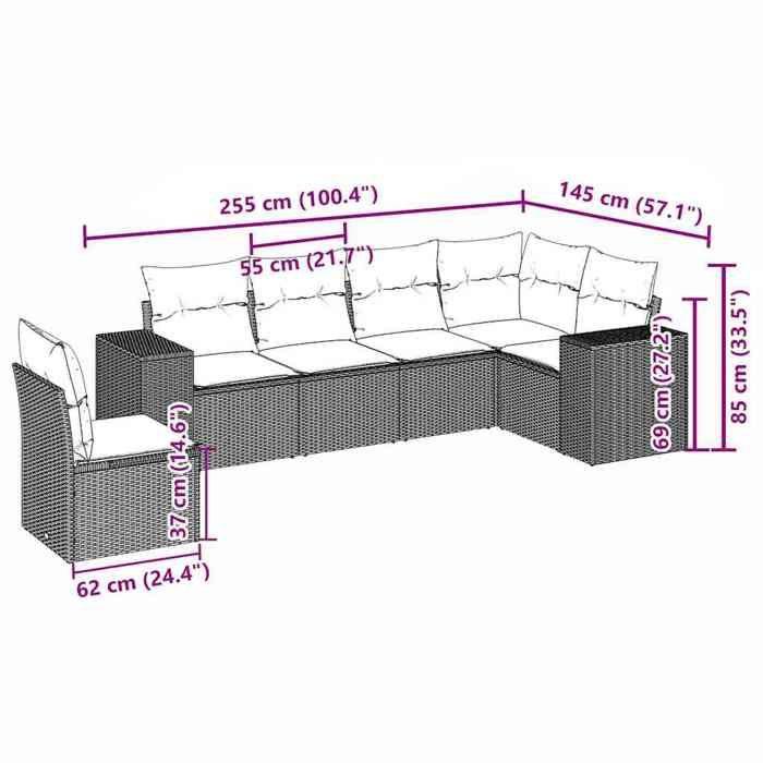 VidaXL Garden Lounge Set with Cushions 6 Pcs, Patio Sofas, Furniture Set, Outdoor Terrace Furniture, Grey 3222631