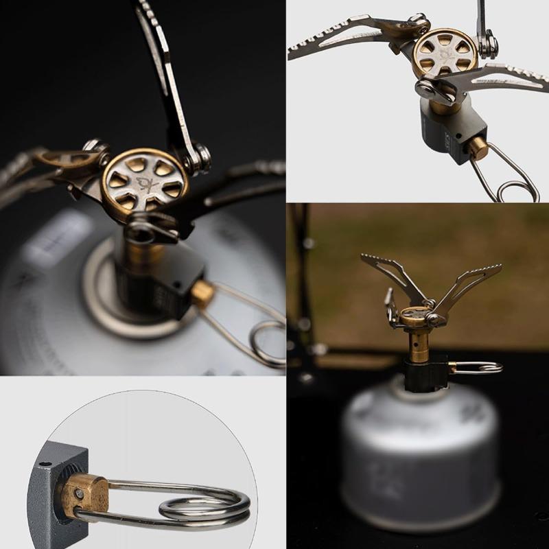 Mini Titanium Gas Stove Ultralight Portable One Piece Folding Outdoor Camping Burner Pocket Sized For Picnic Travel Cooking