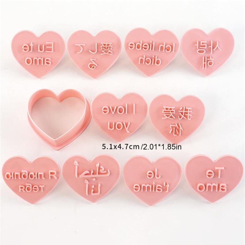 Pack Of 10 Language I Love You Cookie Molds Diverse Language Love You Cookie Cutters Treat Mould For Handmade Sweet