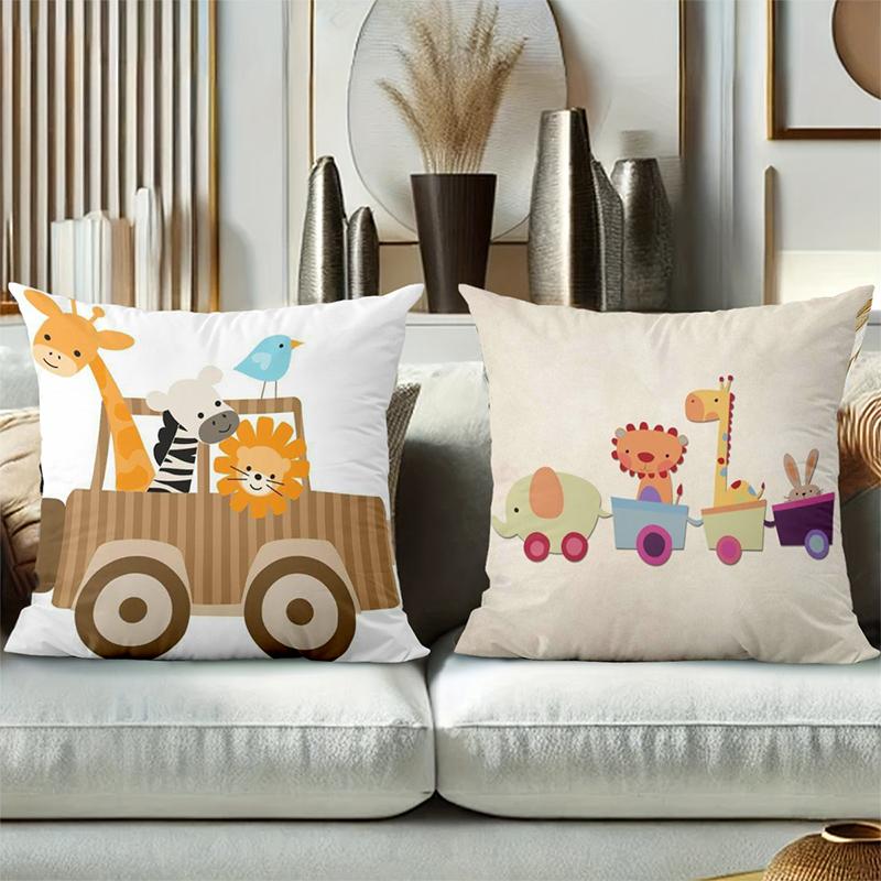 Cute Animal Patterned Cushion Covers for Home Decor Polyester pillowcase, sofa decorative cushion cov Headboard Pillow