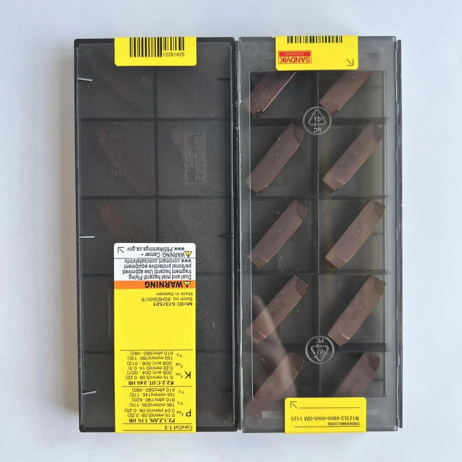 

Original Sandvik / N123L2-0800-0005-GM 1125 / CNC lathe carbide blade 10 PCS