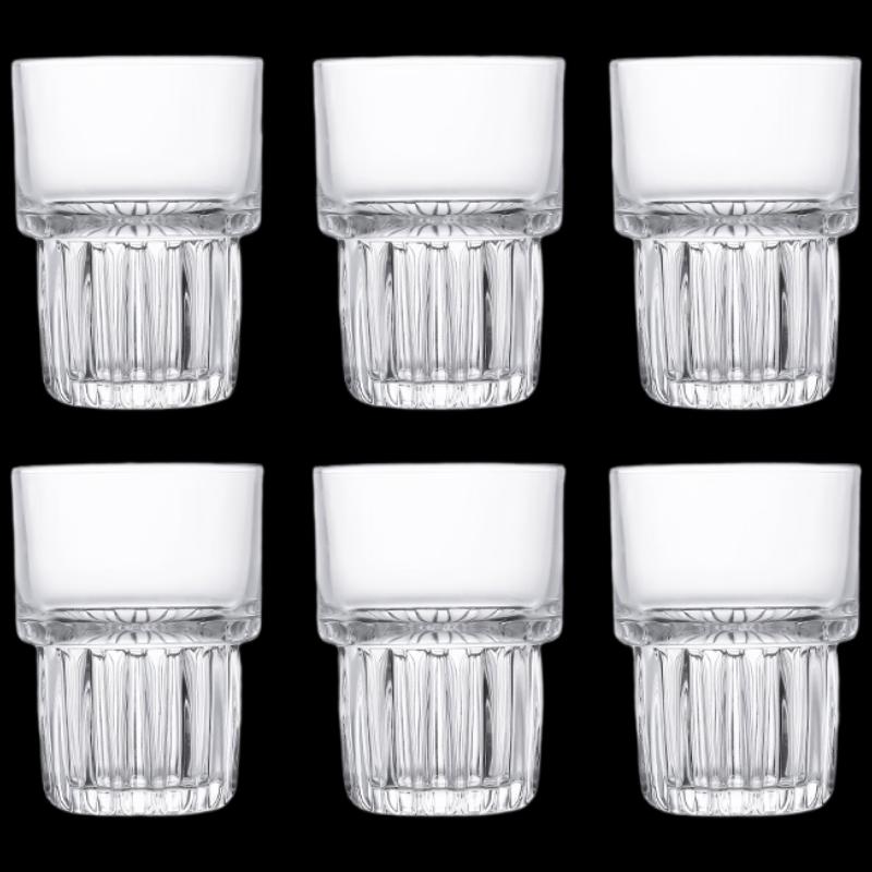 Stackable Striped Glass Coffee Mugs
