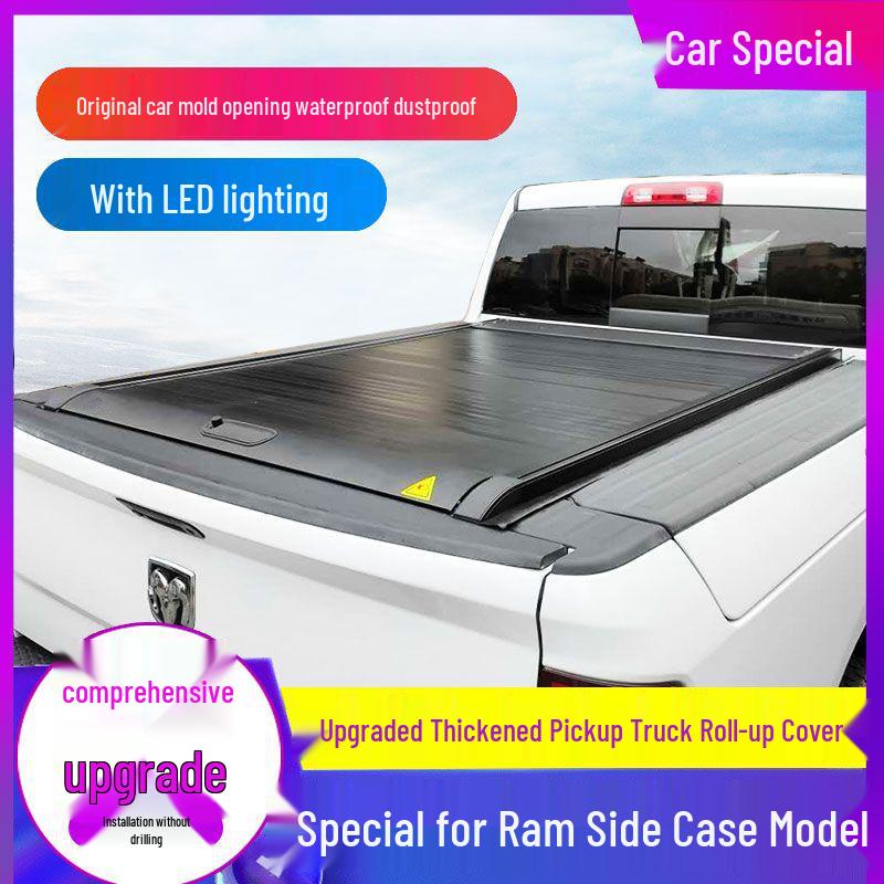 Dodge Ram Tailgate Roller Cover - Electric/Manual Push-Pull Flat Bed Accessory for Pickup Truck Modification