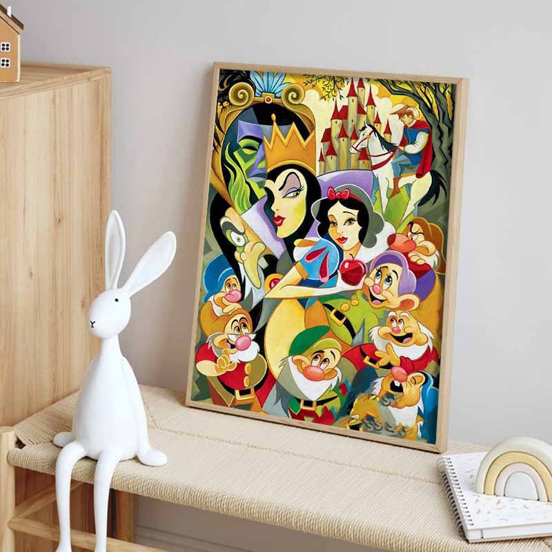 Disney Diamond Painting Snow White Cubist Style Group Portrait Art Painting Cute DIY Rhinestone Mosaic Cross Stitch Kit Embroidery Gift HomeDecoration
