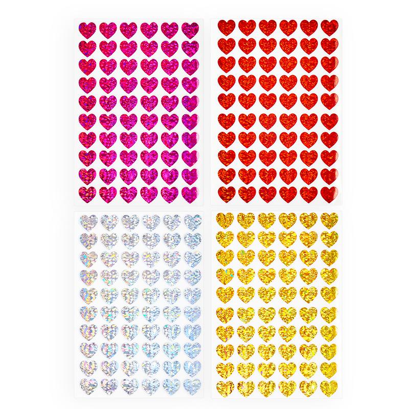 Valentine's Day Laser Heart Self-Adhesive Stickers for DIY Decorations