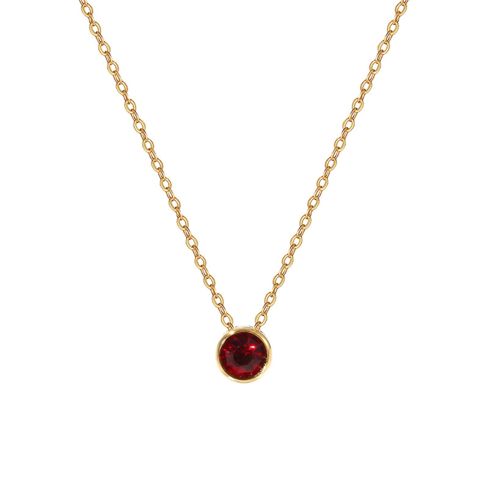 

304 Stainless Steel Birthstone Necklace 18K Real Gold Plated Link Cable Chain Necklace For Women Jewelry Gift 45cm, 1 Piece