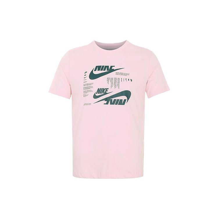 Nike Sportswear Logo Printing Casual Sports Round Neck Short Sleeve Pink Men s DR7816-663 S