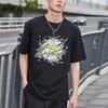 Li-Ning Sports Fashion Series Basketball Print Round Neck Short Sleeve T-Shirt Men Tops Black AHSR405-2