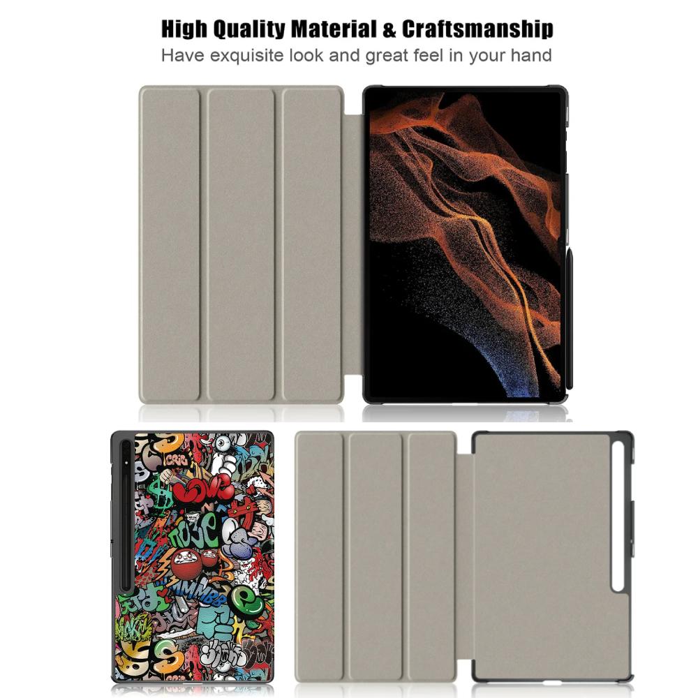 For Samsung Tab S10 Ultra Case 14.6 Inch S9 S8 Ultra SM-X920 X910 X900 Flip Stand Magnetic Leather Cover Hard 14.6" Tablet Case