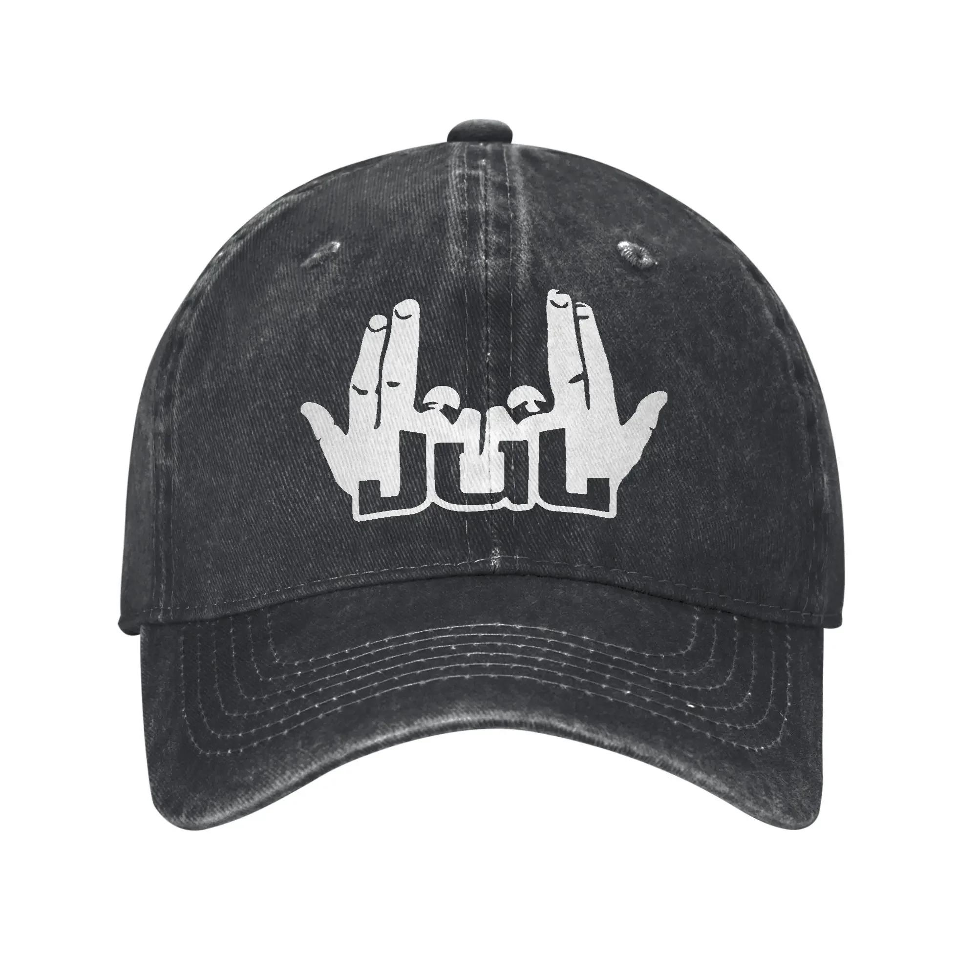 aJul  Unisex Style Baseball Cap Novelty French Rapper Jul Distressed Denim Caps Hat Retro Outdoor Workouts Adjustable Sun Cap One Size