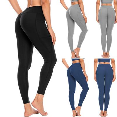 Fashion Solid Slim Fit Fitness Women Yoga Pants High Waist Exercise Training Running Tight Women's Legging Pants Casual Ladies Yoga Leggings 25153