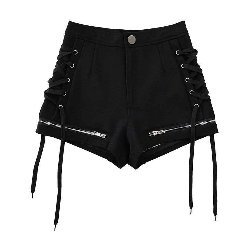 

Women s Team High Waist European and American Leisure Tether Bum Lift Shorts Black S