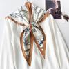 Retro Old Money Style Chain Big Triangle Scarf High-end Silk Scarf Summer Thin Versatile Temperament Shawl Shirt Accessories