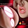 3-in-1 Realistic Facial Texture Portable Male Masturbation Toy In Light Beige Deep Throat & Anal and Vaginal Stimulation Sex Toy