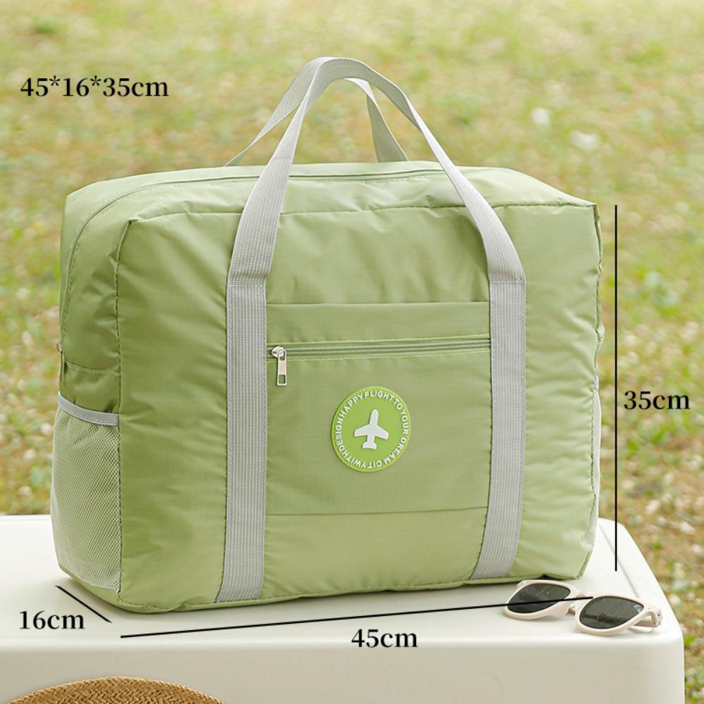 

New Oxford Cloth Travel Tote Bag Soft Square Shape Student Shoulder Bag Solid Color Square Bag Travel зелений