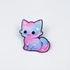 Gradient Cartoon Kitten Brooch: Cute Alloy Badge for Backpack & Clothing Decoration.