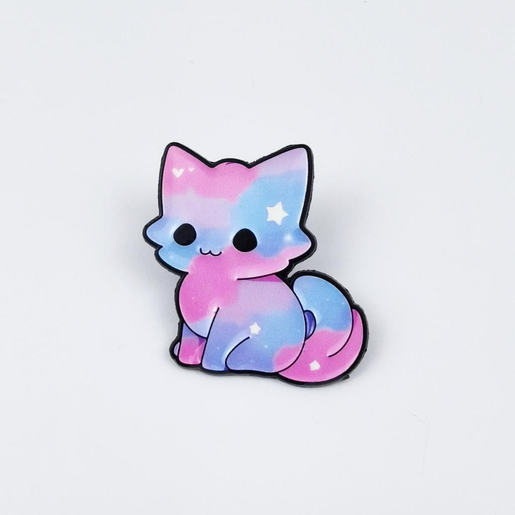 Gradient Cartoon Kitten Brooch: Cute Alloy Badge for Backpack & Clothing Decoration.