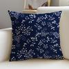 B-Blue Calico Cushion Cover Cushion Cover Pillowcase, Anti-Mite Invisible Zipper, Linen Sofa Cushion