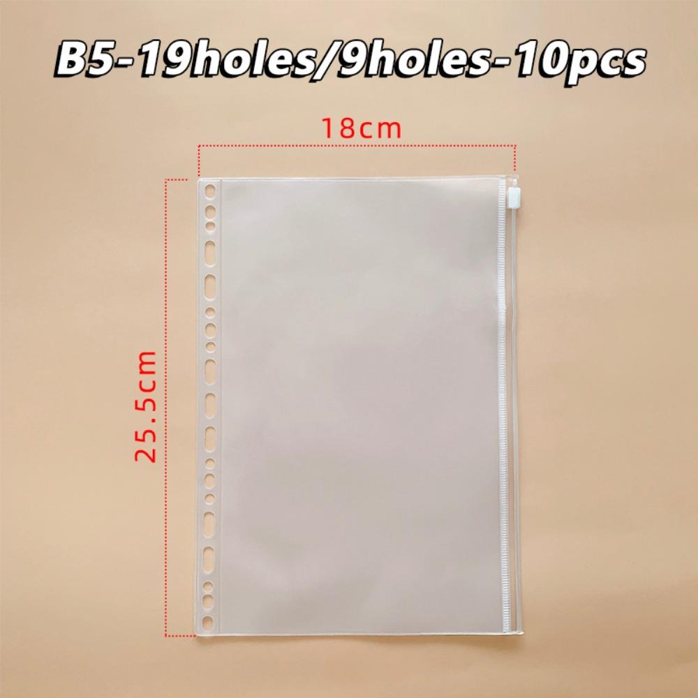 PVC Loose-leaf Notebook Inner Bag Frosted Waterproof Loose-leaf Zipper Bag A4/A5/A6/A7/B5 Binder Storage Pockets School Office