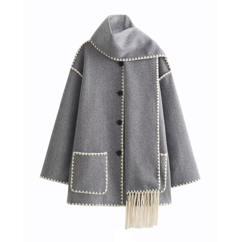 Kaslead Fashion Style Scarf Woolen Knitting Outwear