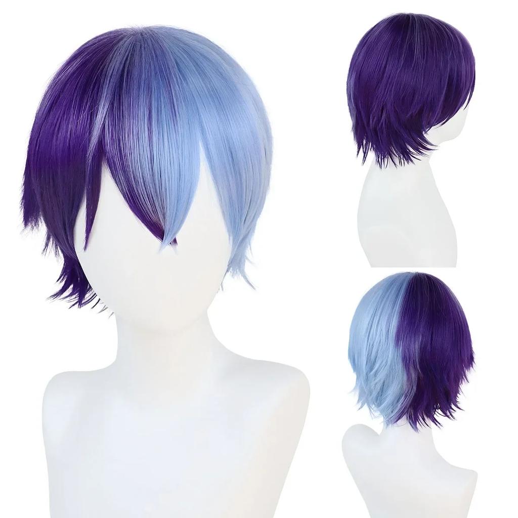 Short Black Wigs for Women Synthetic Hair Cosplay Wig with Bangs Shag Curly Hairstyles Anime Costume Party Halloween Wig Natural