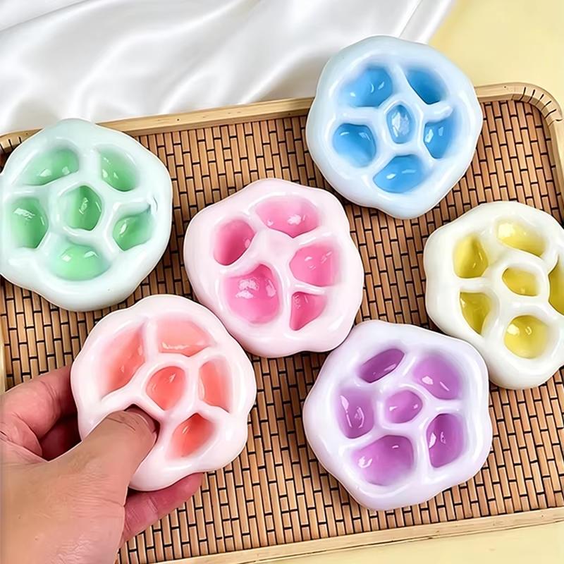 Shapeable Vacuum Stress Ball Rainbow Glutinous Ball Stress Relief Noisy Ball Squeeze Fidget Toy Squishy Stress Ball for Adults