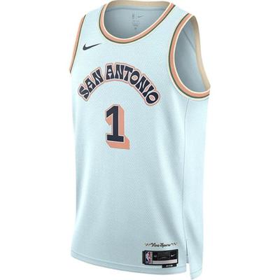 X NBA Dri-Fit City Edition San Antonio Spurs Victor Wembanyama Dri-Fit Schnelltrocknend Bequemes Basketballtrikot Herren Trikot Königsblau FQ4360-474