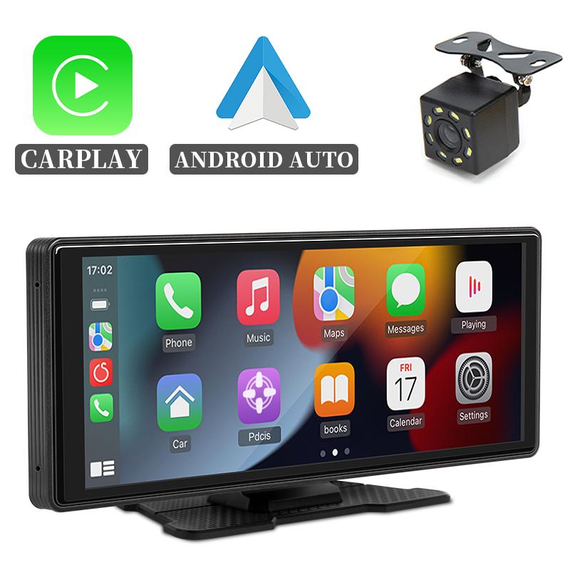 Car Radio 9.3 Channel Portable CarPlay Multimedia Android Auto Video Player Touch Screen with Remote Control Rearview Camera