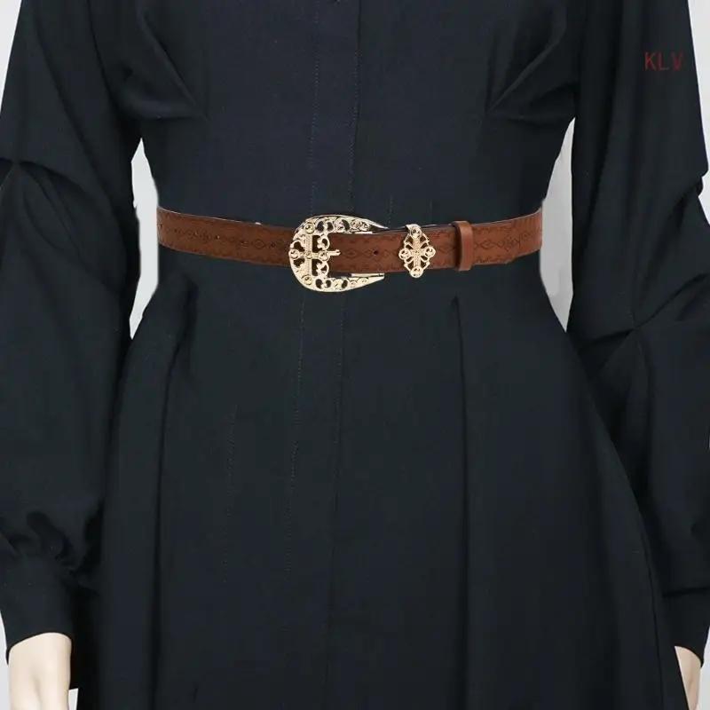 Adjustable Metal Pin Buckle Waist Belt Medieval Embossed Waist Hot Sale Belt Hot Girls Women Waist Belt for Coat Skirts Jeans