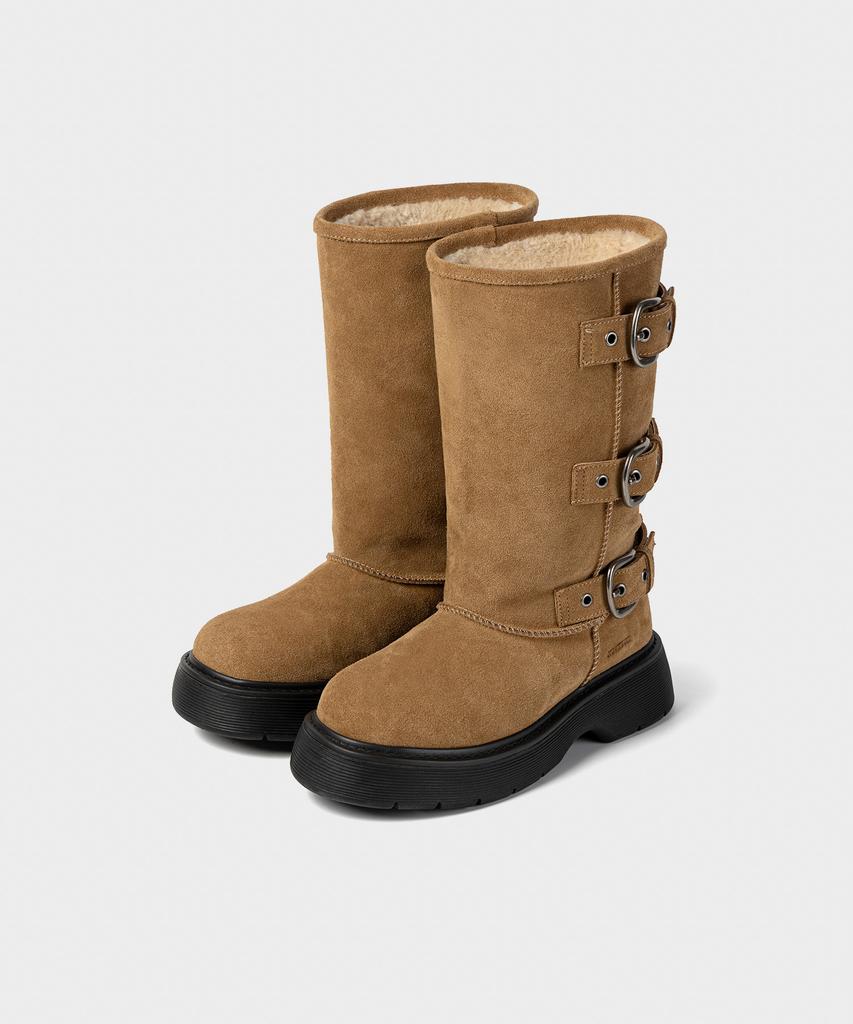 Khiho Portrel Fur Boots Beige