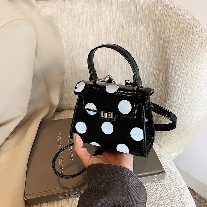 Ankola Red Bag Women's Autumn and Winter New Niche Messenger Bag Polka Dot Portable Mini Square Bag