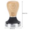 58mm Stainless Steel Flat Coffee Tamper Powder Pressed Hammer with Height   Wooden Handle